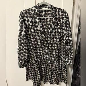 Sandro Monochrome Long Sleeve Dress